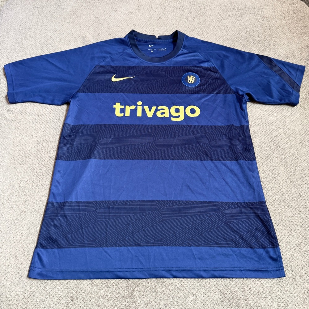 Nike Chelsea FC Trivago Training Jersey Blue Yellow 518730-703 Mens XL